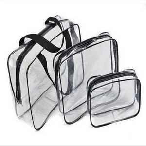 Clear Bags Set of 3 Makeup Travel Events
